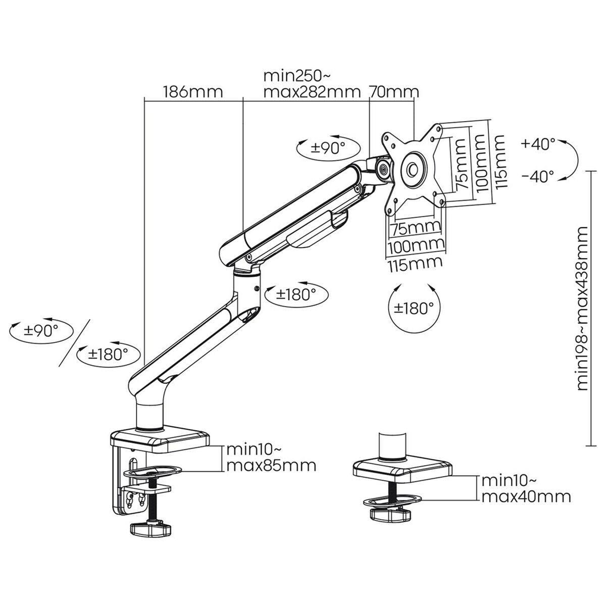 Screen Table Support Ergo Office ER-751 17"-9
